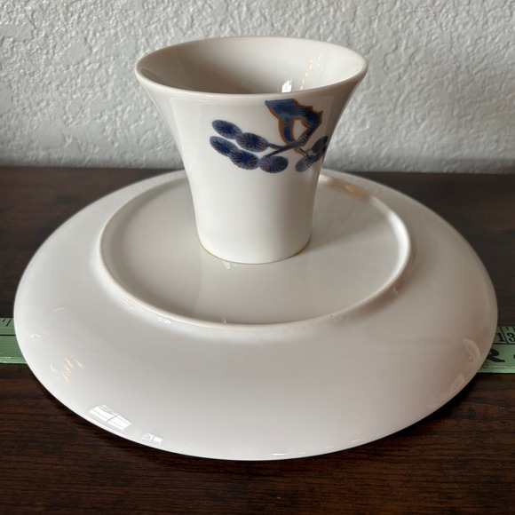 Kutani Brocade Pedestal Cake Stand Japanese Porcelain Footed Plate - Picture 6 of 11